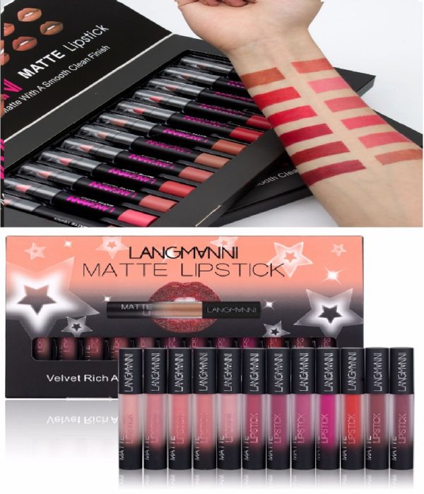 Matte Lipstick Waterproof Long-lasting Velvet Lipstick Set - Image 7