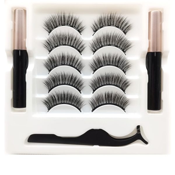 Magnetic False Mink Waterproof Eyelashes Eyeliner Set Long Lasting Extension Reusable - Image 5