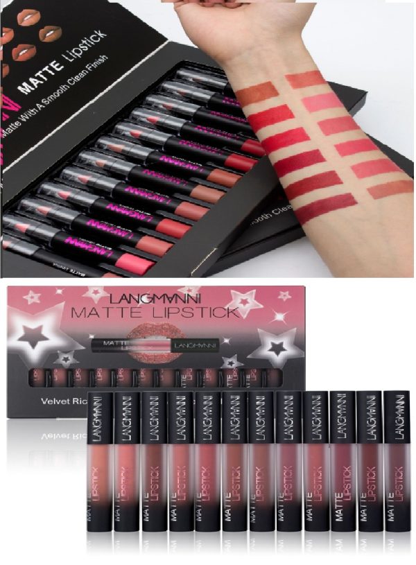 Matte Lipstick Waterproof Long-lasting Velvet Lipstick Set - Image 9